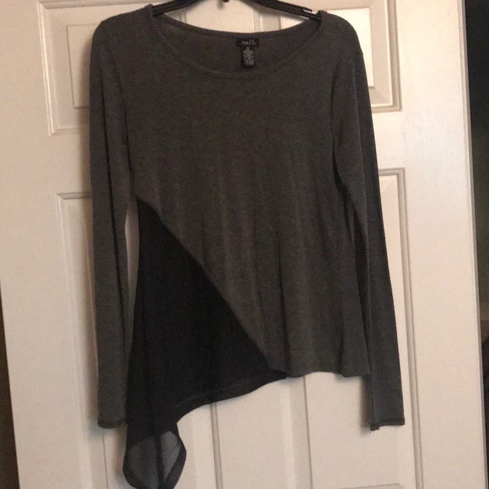 Long sleeve with Silk dip to the side blouse/shirt
